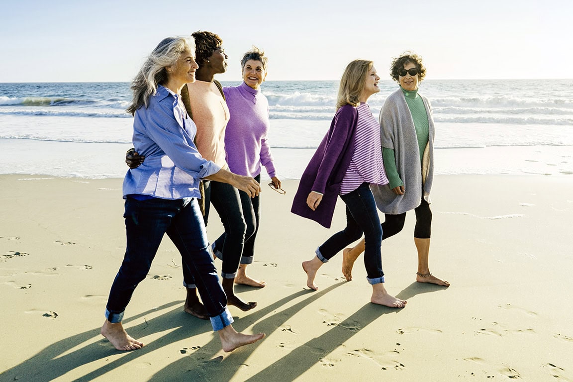 woman walking on the beach